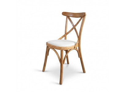 Une chaise en bois avec un siège doux et un dossier rond pour votre salle à manger