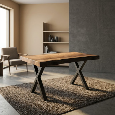 Table basse en bois sur pieds noirs pour votre salon modèle de design original