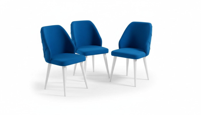 Meubles de salle à manger 4x chaises Mobilier de designer de luxe Bleu