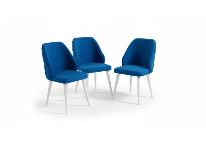 Meubles de salle à manger 4x chaises Mobilier de designer de luxe Bleu