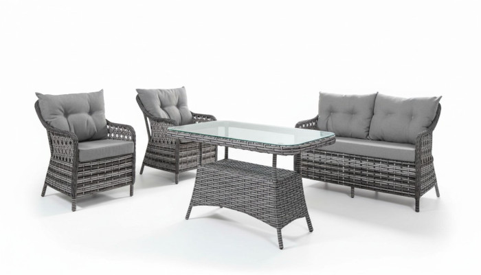 Meubles de jardin modernes ensemble de canapé de luxe table tabouret fauteuil groupe de sièges