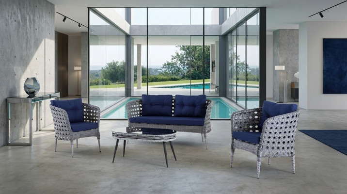 Mobilier de jardin Ensemble de canapés 4 pièces Canapé Table de patio Canapé