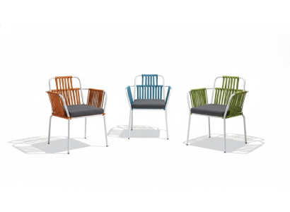 Meubles de salle à manger modernes Terrasses 4x Chaises Meubles en acier inoxydable