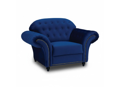 Fauteuil bleu Chesterfield canapé 1 place Canapé Fauteuil bleu Meubles