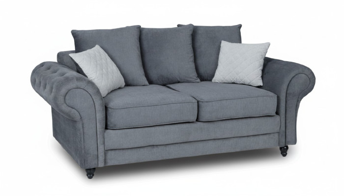 Canapé Chesterfield gris Tissu d'ameublement Canapés Deux places