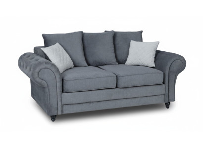 Canapé Chesterfield gris Tissu d'ameublement Canapés Deux places