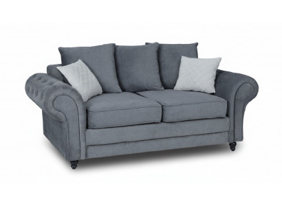 Canapé Chesterfield gris Tissu d'ameublement Canapés Deux places