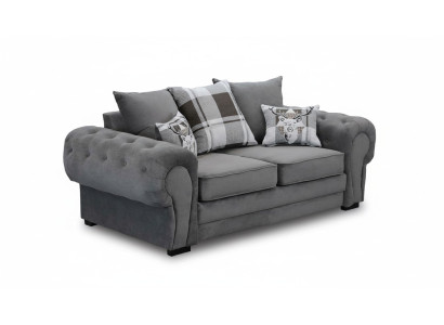 Canapé Chesterfield gris, tissu d'ameublement pour canapés, canapés, textiles de conception.