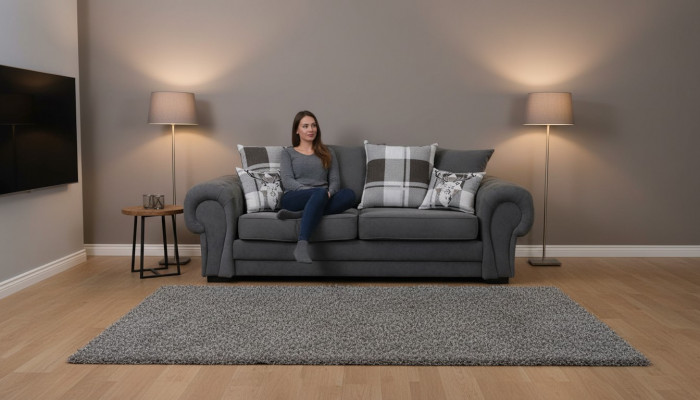 Canapé trois places rembourré en velours 224 cm en tissu pour canapé