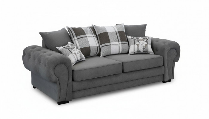 Canapé trois places rembourré en velours 224 cm en tissu pour canapé