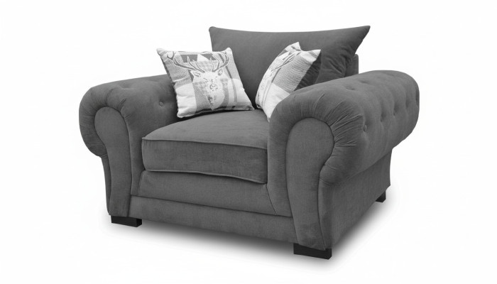 Style Design moderne Couleur Gris Salon 1 Siège Fauteuil Tissu Polyester neuf