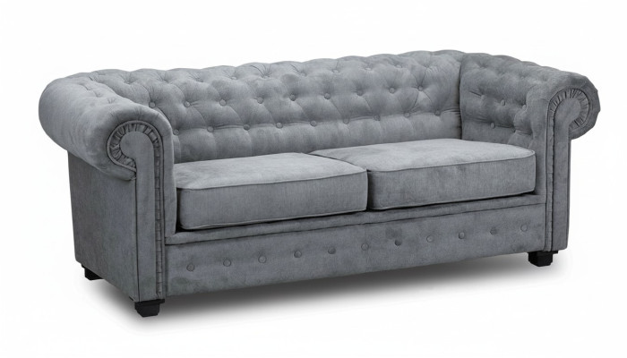 Grise Chesterfield Canapé Rembourrage Meubles Canapés Deux Places Canapés Tissu Textile