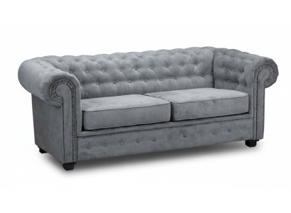 Grise Chesterfield Canapé Rembourrage Meubles Canapés Deux Places Canapés Tissu Textile