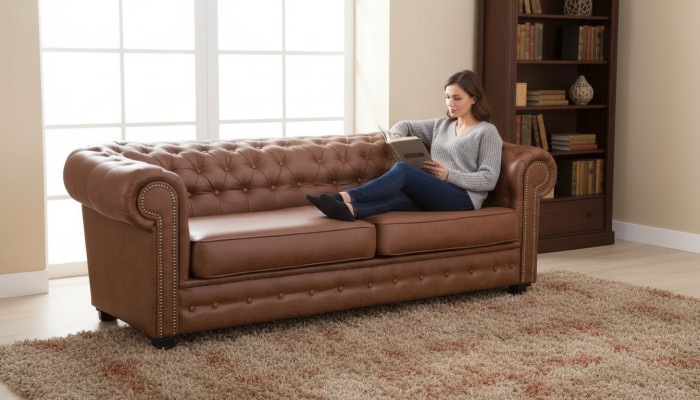 Canapé Chesterfield Tissu Design Canapés Fonction Lit Salon Canapé