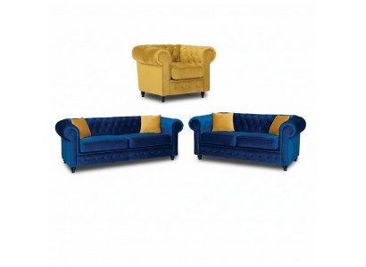 Canapé Chesterfield Ensemble Canapé Mobilier Salon Ameublement 3+2+1 Place