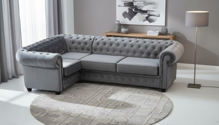 Canapé Chesterfield en tissu d'ameublement de canapé Sectionnel Canapé Canapés Canapés Tissu Textile