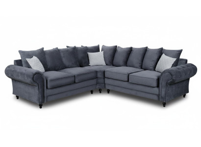 Canapé d'angle moderne Style de canapé Gris Revêtement de canapé en tissu Mobilier en forme de L-Literie