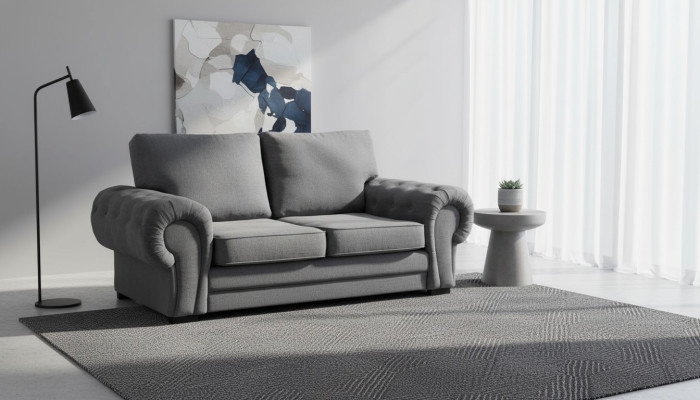 Salon gris Fauteuil Rembourrage Meubles Canapés Deux places Canapés Tissu Textile