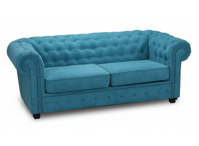 Canapé 2 places Design Rembourrage en tissu turquoise Siège Sofas Confort Nouveaux
