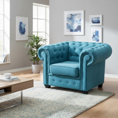 Fauteuil confortable de luxe Fauteuil italien style Chesterfield pour salon