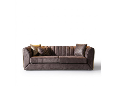 Canapé luxueux 3 places taupe pour meubles de salon