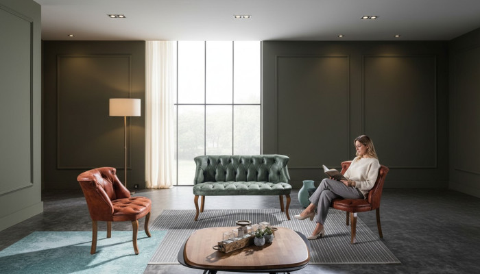 Canapé Chesterfield moderne en simili cuir, meubles, canapé deux places, fauteuil de style