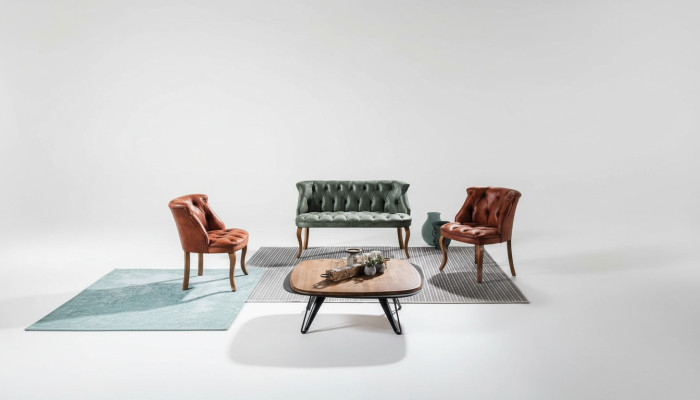 Canapé Chesterfield moderne en simili cuir, meubles, canapé deux places, fauteuil de style