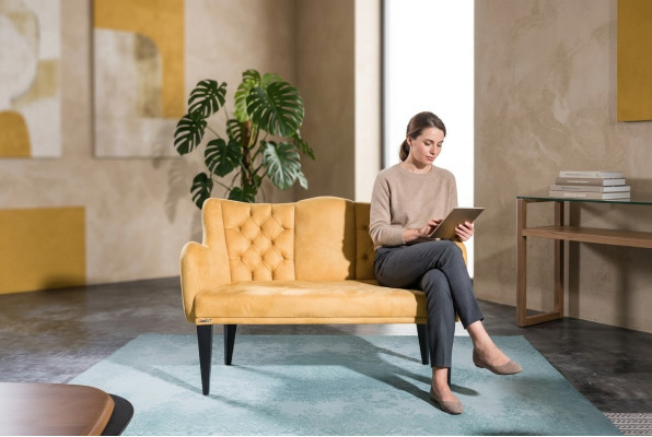 Canapé moderne orange de luxe deux places