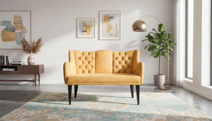 Canapé moderne orange de luxe deux places