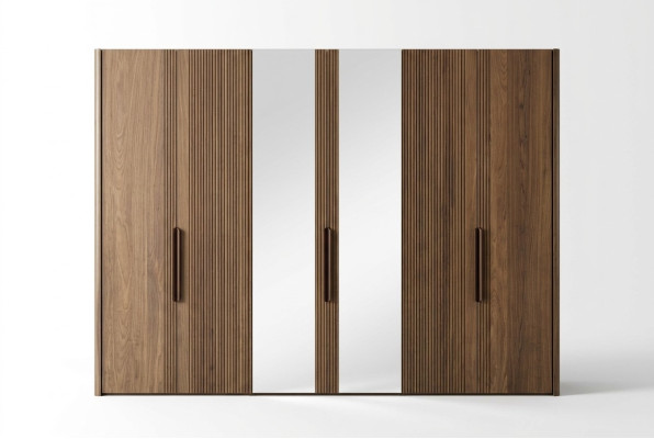 Grand armoire brune Armoire de chambre avec armoires à miroir