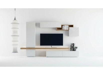 Unité murale blanche moderne Mobilier de salon Meubles muraux Armoires Mobilier nouveau
