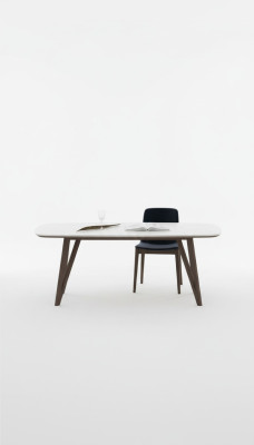 Table de cuisine en noyer naturel Mobilier de salle à manger Style moderne Mobilier de luxe Table