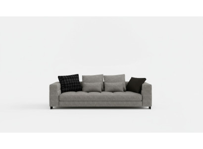 Canapé gris trois places salon mobilier assise cadre en bois collection de canapé