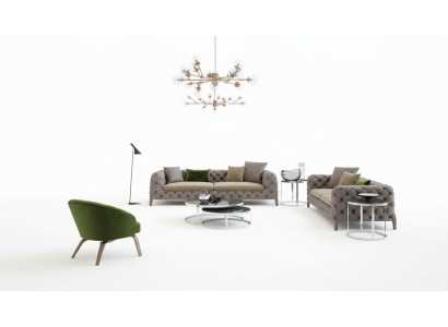 Ensemble de canapés Chesterfield composé de quatre canapés quatre places, de canapés de luxe, de fauteuils et de meubles de canapé.