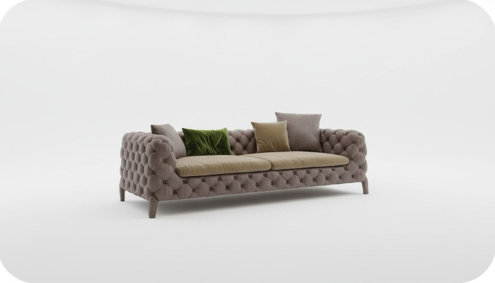 Tauper Chesterfield Trois Places Canapé de Luxe Moderne Style Fauteuil de Salon