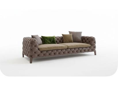Chesterfield Canapé moderne quatre places en taupe Meubles de salon moderne Nouveau
