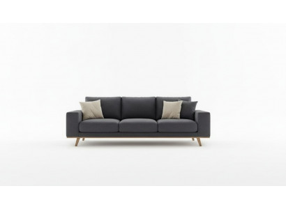 Canapé de salon gris luxueux trois places en tissu moderne style mobilier