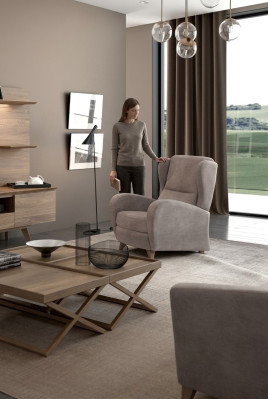 Fauteuil de relaxation de luxe, fauteuil de lecture au design moderne, un siège taupe moderne