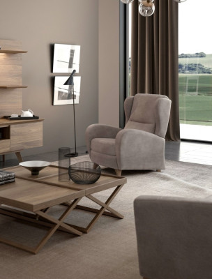 Fauteuil de relaxation de luxe, fauteuil de lecture au design moderne, un siège taupe moderne