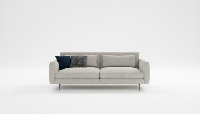Canapé trois places Mobilier de salon moderne Canapés en tissu Gris Style moderne