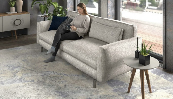Canapé gris Collection de canapés Ensemble de meubles de siège Mobilier de salon Canapé Textile