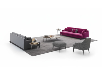 Grand ensemble de canapés de salon gris clair de luxe 3+2+1 places Tabouret 4 pièces nouveau