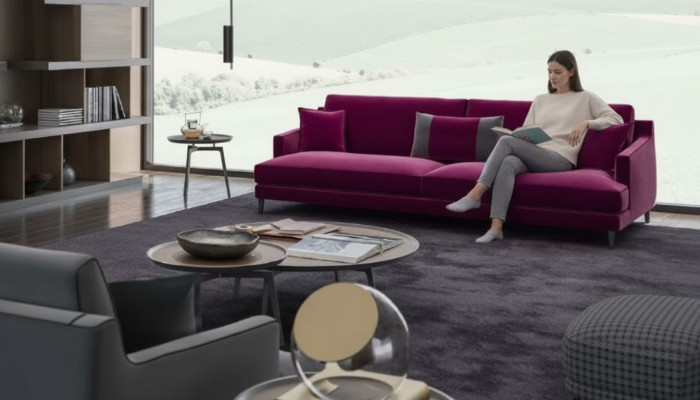 Canapé moderne rose trois places style canapés de salon meubles de luxe design