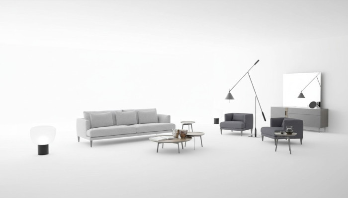 Groupe de rembourrage gris Ensemble de canapé Ameublement de canapé Mobilier de luxe nouveau