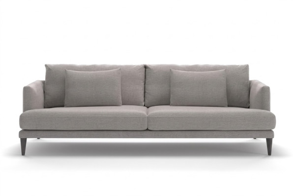 Canapé de luxe gris deux places en tissu pour salon contemporain