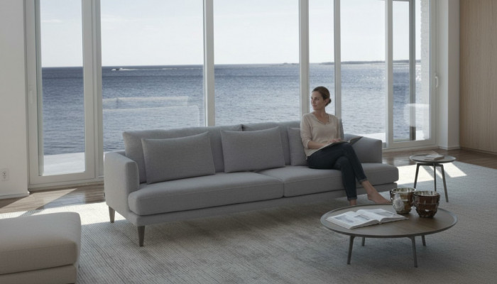 Canapé moderne gris trois places meuble de salon designer canapés de luxe mobilier de vie