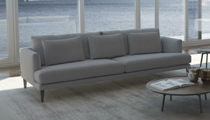 Canapé moderne gris trois places meuble de salon designer canapés de luxe mobilier de vie