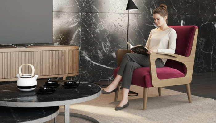 Fauteuil de salon de luxe une place fauteuil cocktail fauteuil de lecture Tissu