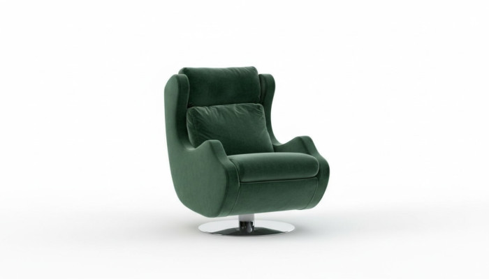 Fauteuil vert pour le salon Mobilier d'ameublement pour une seule personne Fauteuil cocktail élégant Moderne