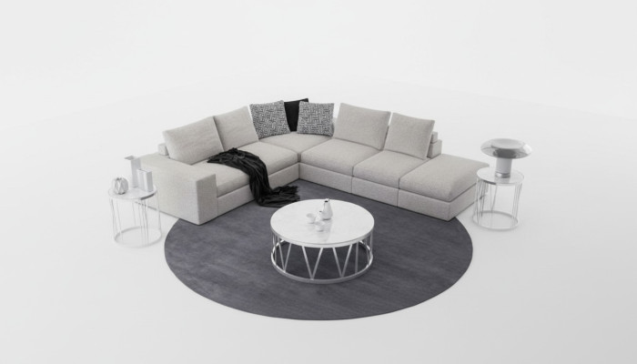 Canapé d'angle blanc Rembourrage Suite d'angle Canapés de luxe en L Canapés de forme L Design moderne